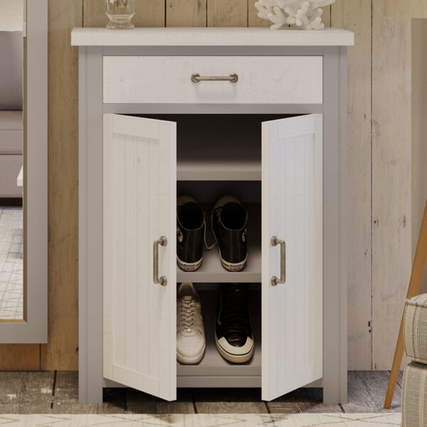 Aldgate Shoe Storage Cupboard With Drawer | Fully Assembled Grey