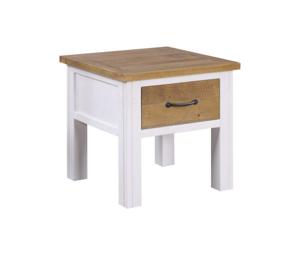 White Barkingside Lamp Table With drawer | Bedside Table | Fully Assembled