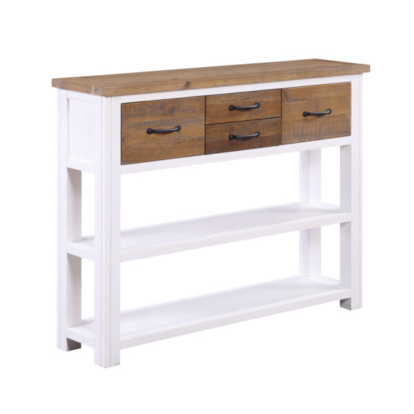 White Barkingside Low Bookcase / Console | Fully Assembled