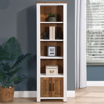 White Barkingside Narrow Bookcase | Assembled