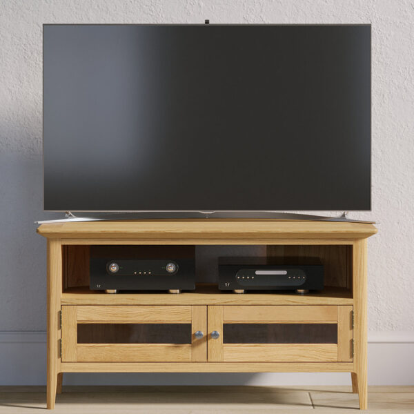 Upney Glazed Corner TV Unit | Fully Assembled