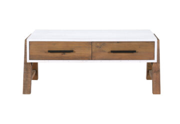 Croydon White Reclaimed Coffee Table | Assembled
