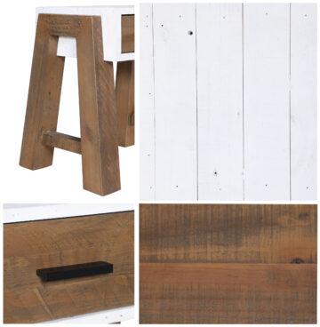 Croydon Reclaimed Open Side Table With One Drawer