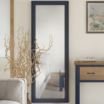 Blue Debden Extra Long Wall Mirror (Hangs Landscape & Portrait) | Assembled