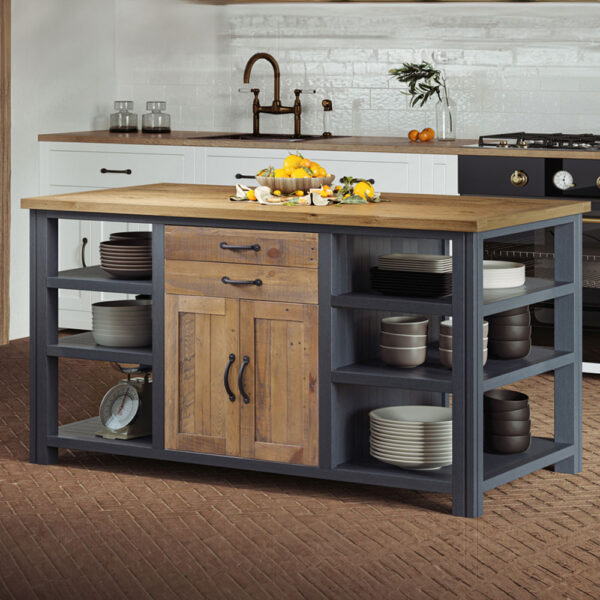 Blue Debden Kitchen Island | Fully Assembled