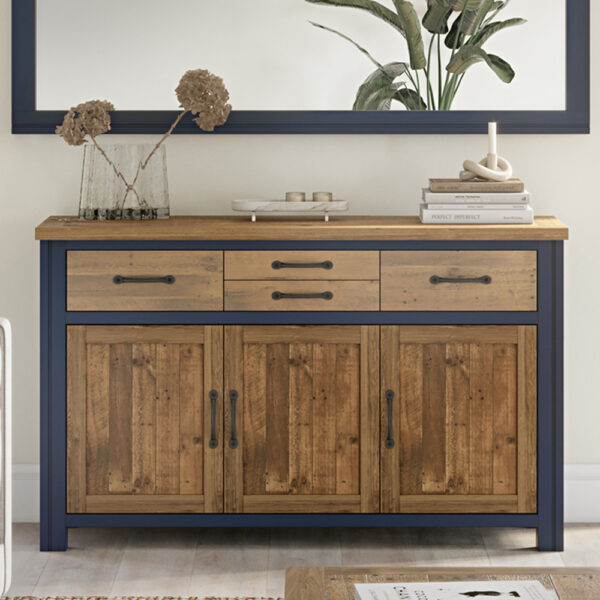 Blue Debden Sideboard 3 Door / 4 Drawer | Fully Assembled