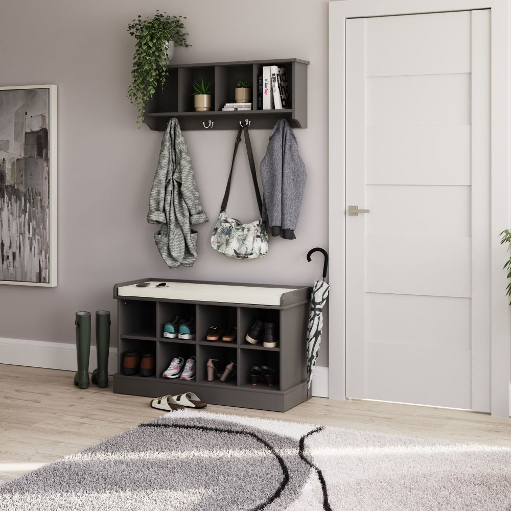 Shoe Bench + Wall Rack | Assembly Required | Oak World