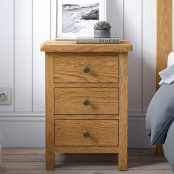 Bywell Waxed Oak Bedside Cabinet | Assembled | Clearance