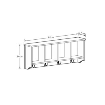 Grey Shoe Bench + Wall Rack