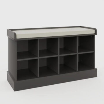 Grey Shoe Bench + Wall Rack