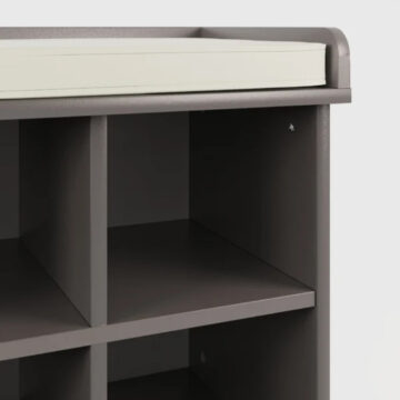 Grey Shoe Bench + Wall Rack