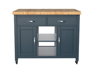 Kennington Blue Kitchen Island | Butchers Block | Assembled