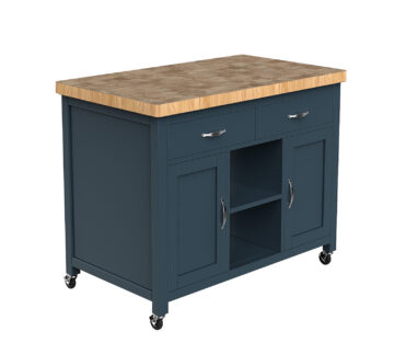 Kennington Blue Kitchen Island | Butchers Block | Assembled