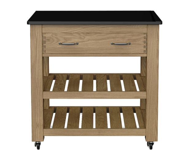 Kennington Kitchen Island (Oak) Two Drawer With Black Granite Top | Fully Assembled