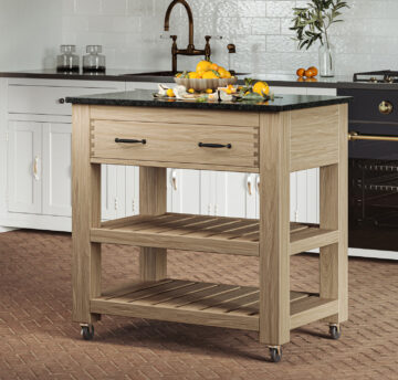 Kennington Kitchen Island (Oak) Two Drawer With Black Granite Top