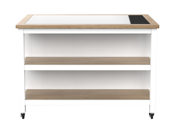 Kennington Kitchen Island (White) Open with Breakfast Bar | Fully Assembled