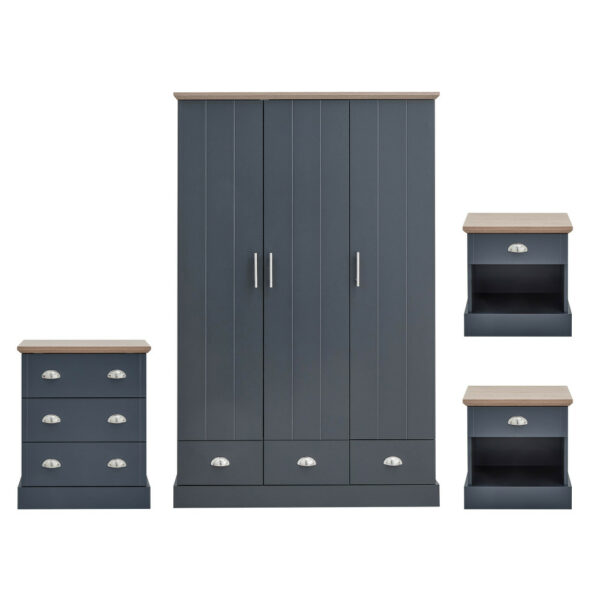 Oban Slate Blue & Grey 4 Piece Bedroom Set