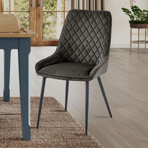 Stockwell Dining Chair - GUN METAL GREY (Pack of Two) | Assembly Required