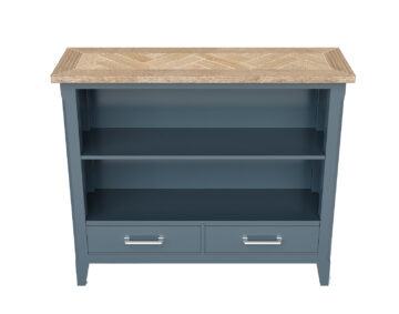Stockwell Blue Low Bookcase | Assembled