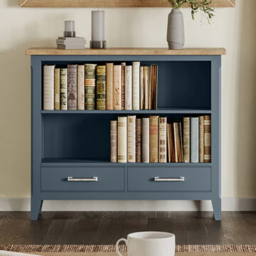 Blue Stockwell Low Bookcase | Assembled