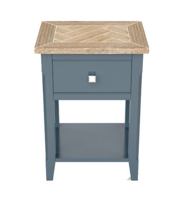 Stockwell Blue 1 Drawer Lamp Table | Assembled