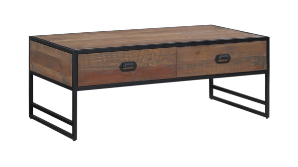 Black Victoria Rustic Coffee Table With Four Drawers | Fully Assembled