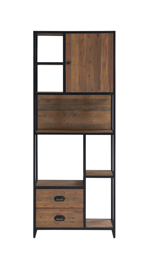 Black Victoria Rustic Large Open Bookcase | Fully Assembled