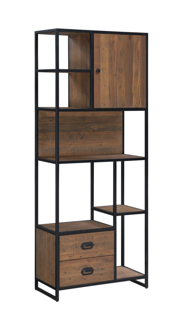 Black Victoria Rustic Large Open Bookcase | Fully Assembled