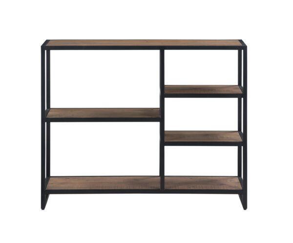 Black Victoria Rustic Low Open Bookcase | Fully Assembled