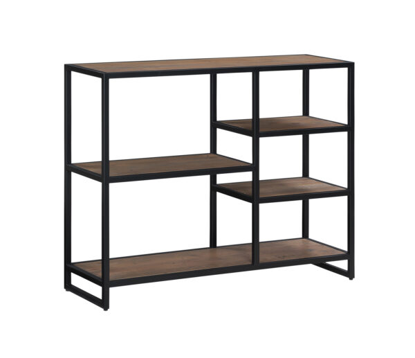 Black Victoria Rustic Low Open Bookcase | Fully Assembled