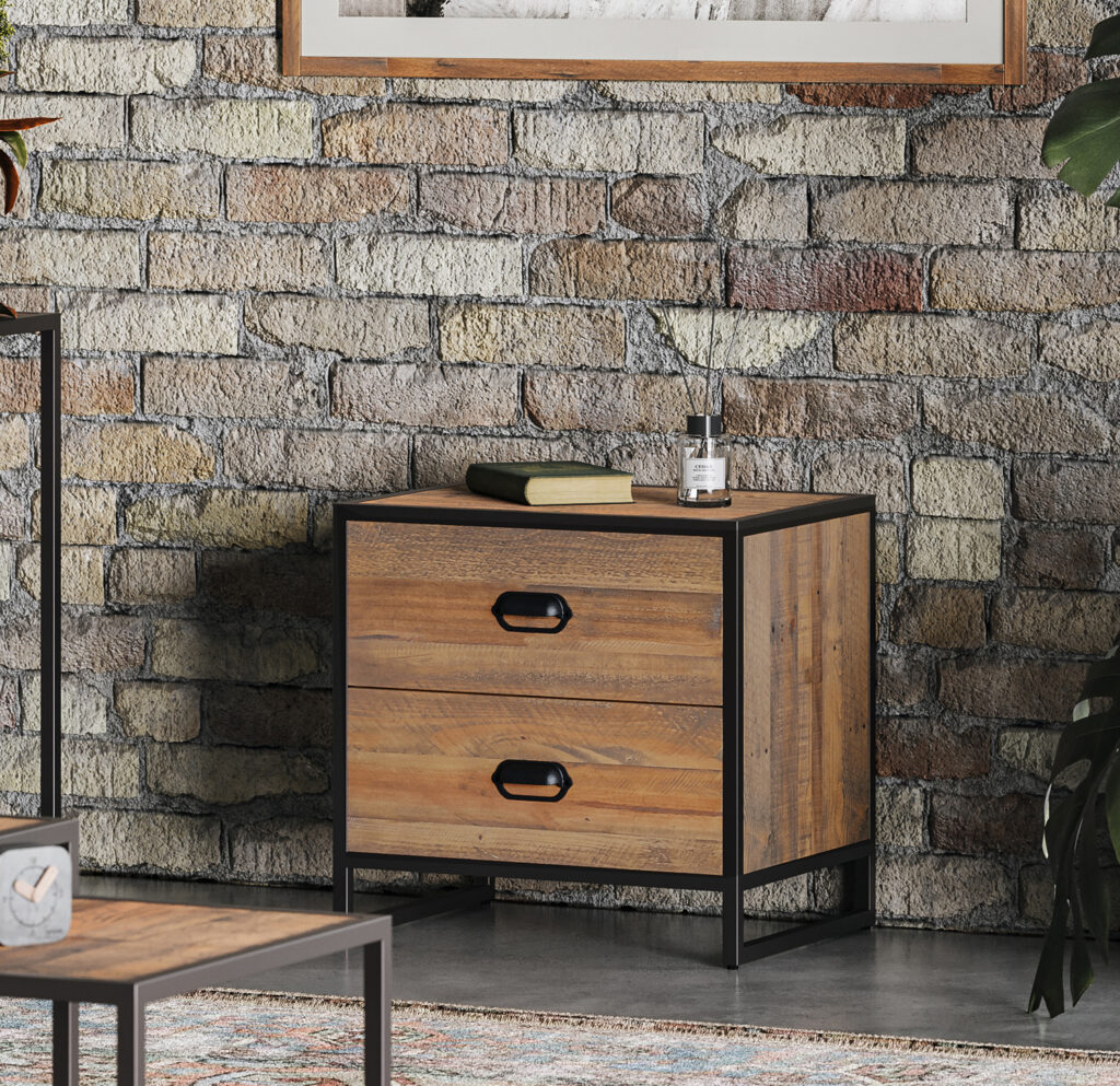 Victoria Rustic Modular Low Chest of Drawers Fully Assembled Oak World