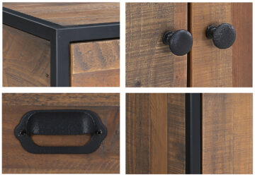 Black Victoria Rustic Modular Low Cupboard | Assembled