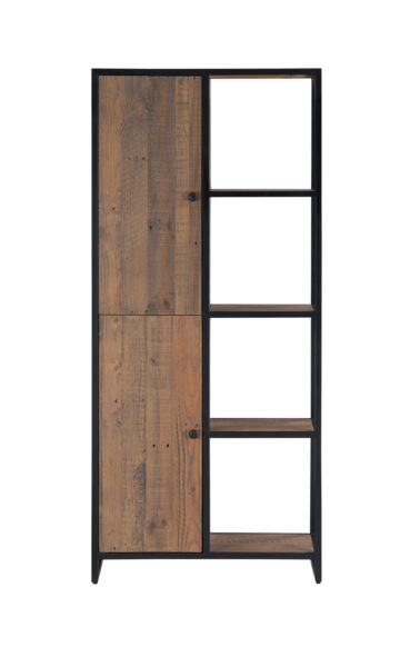 Victoria Black Tall Funky Bookcase | Rustic Finish | Assembled