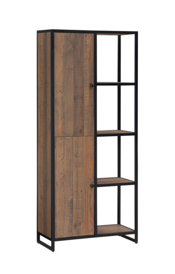 Victoria Black Tall Funky Bookcase | Rustic Finish | Assembled