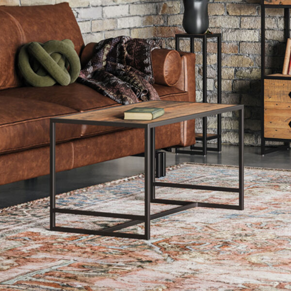 Black Victoria Rustic Tall Open Coffee Table | Fully Assembled