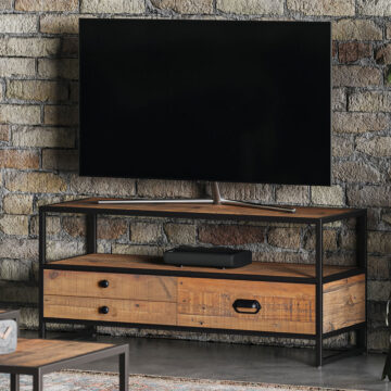 Black Victoria Rustic Widescreen Television cabinet | Assembled