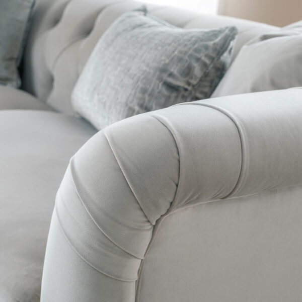 Weston 3 Seater Sofa | Velvet Chalk | Fully Assembled