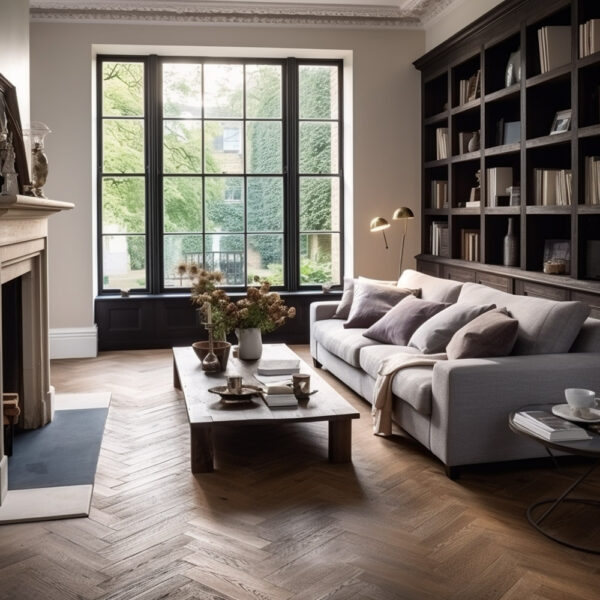 Timba Engineered Oak Flooring | Brushed & Smoked Oiled Herringbone Finish