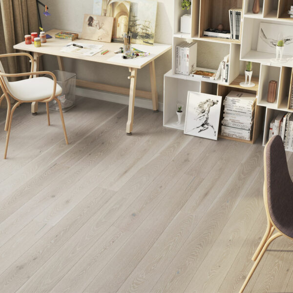 Timba Engineered Oak Flooring | Clay Grey Brushed & Matt Lacquered Plank Finish