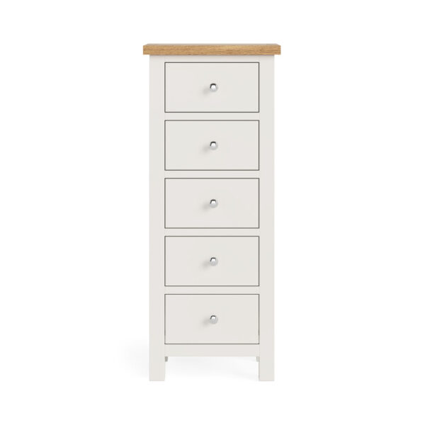Westcliffe White 5 Drawer Tallboy | Fully Assembled