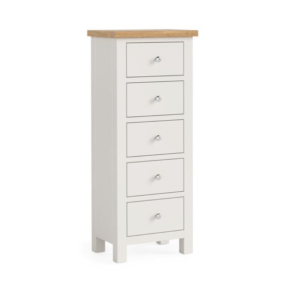 Westcliffe White 5 Drawer Tallboy | Fully Assembled