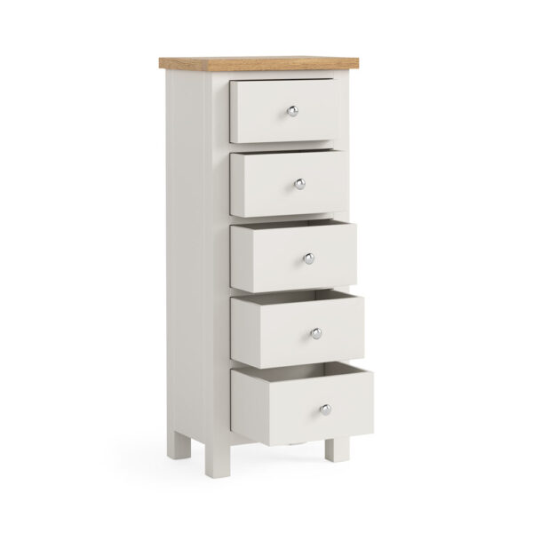 Westcliffe White 5 Drawer Tallboy | Fully Assembled