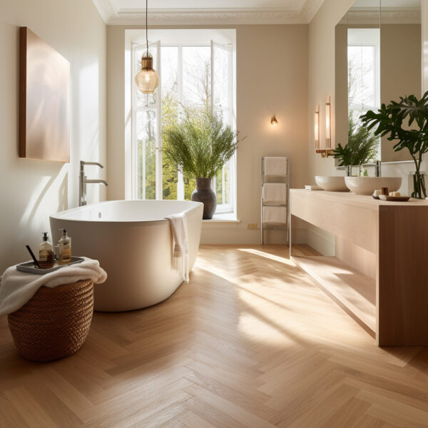 Aquacore Proflex Vinyl Herringbone Flooring | English Oak
