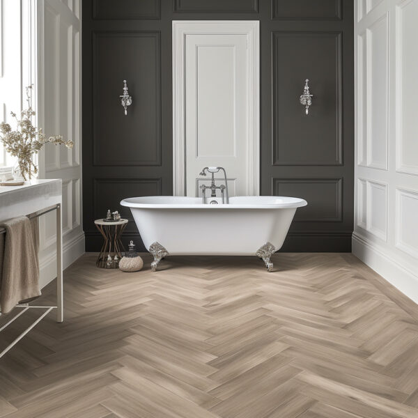 Aquacore Proflex Vinyl Herringbone Flooring | Latte Oak