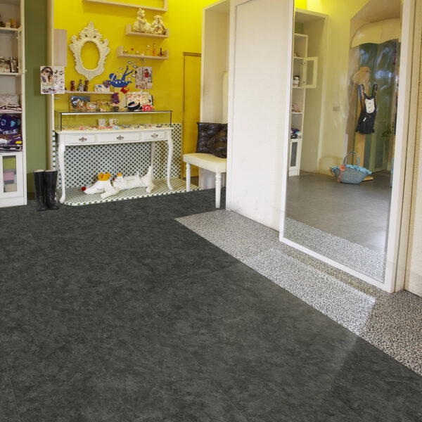 Aquacore Proflex Vinyl Tile Flooring | Graphite Stone