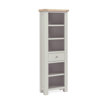 Havenwood Light Grey Slim Bookcase | Assembled