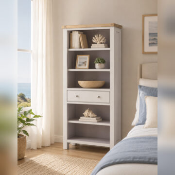 Havenwood Grey Large Bookcase Light Grey | Assembled