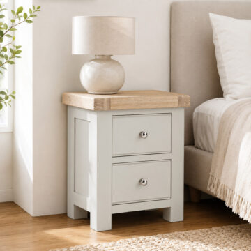 Havenwood Grey 2 Drawer Bedside Cabinet | Assembled