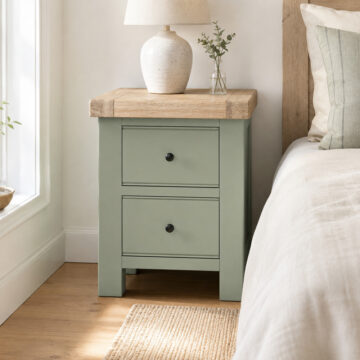 Havenwood Sage 2 Drawer Bedside Cabinet | Assembled