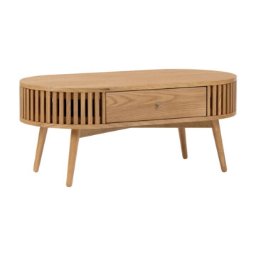Serenity Oak 1 Drawer Oval Coffee Table